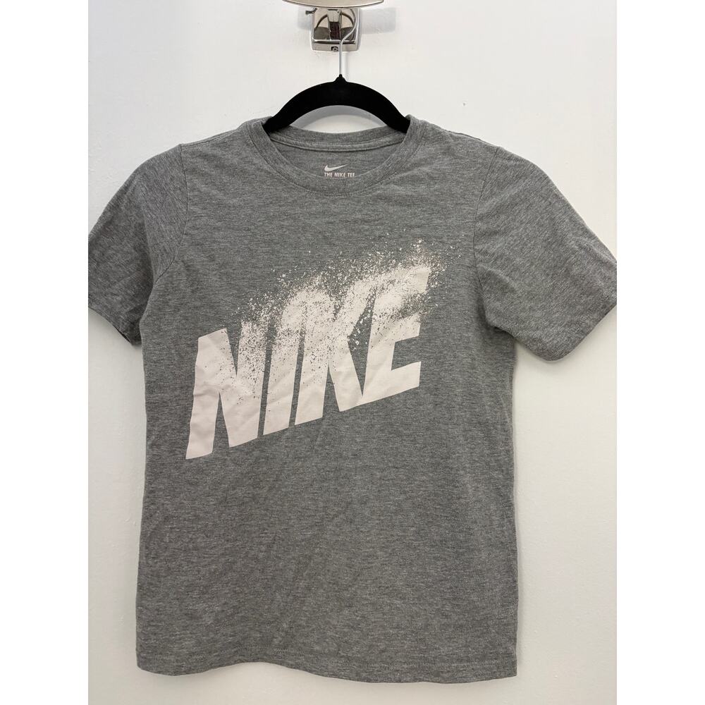 Nike The Nike Tee Gray Splash Logo Athletic Cut T-Shirt Size M EUC